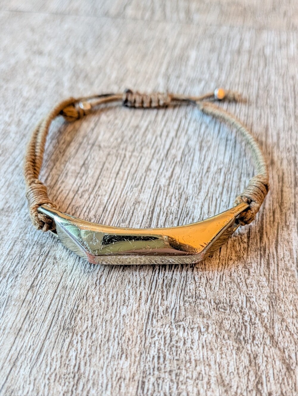 Vintage Madewell ID Adjustable Brown And Gold Tone Bracelet